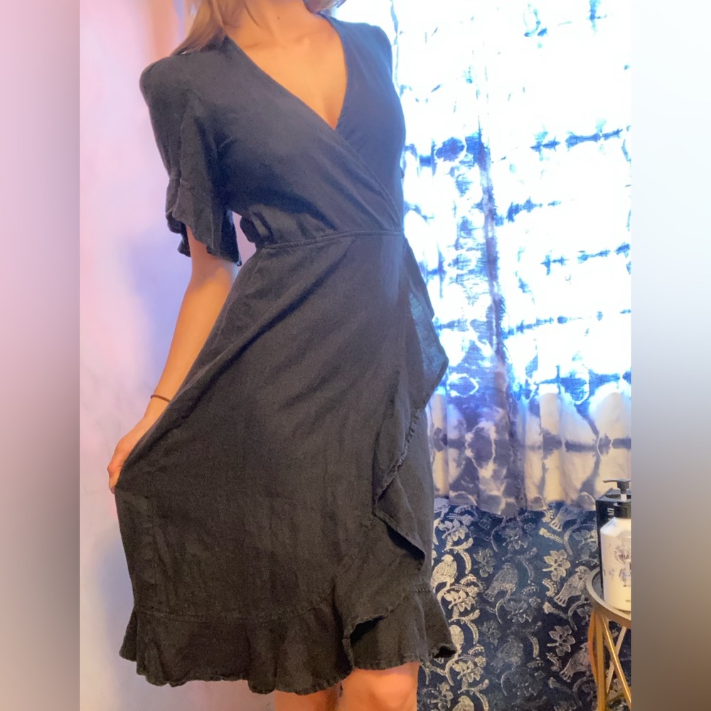 Elegant Black Wrap Dress
